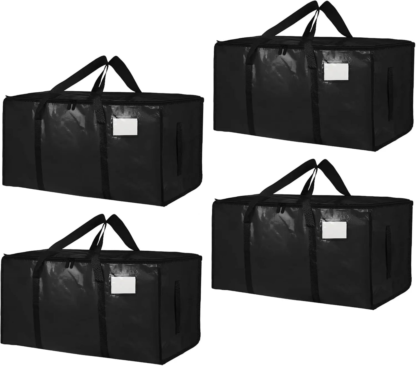 8 Pack Extra Large Heavy-Duty Moving & Storage Bags, Clear Plastic Waterproof Totes with Lids, Reinforced Handles & Heavy-Duty Zippers for Clothes Packing, Dorms, Home Organization