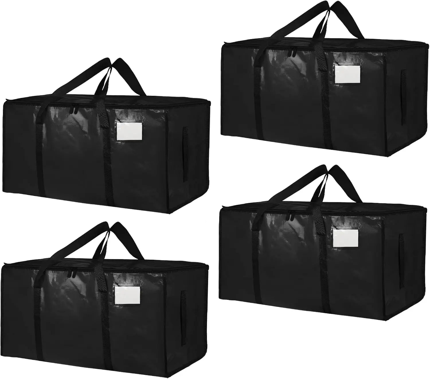 8 Pack Extra Large Heavy-Duty Moving & Storage Bags, Clear Plastic Waterproof Totes with Lids, Reinforced Handles & Heavy-Duty Zippers for Clothes Packing, Dorms, Home Organization