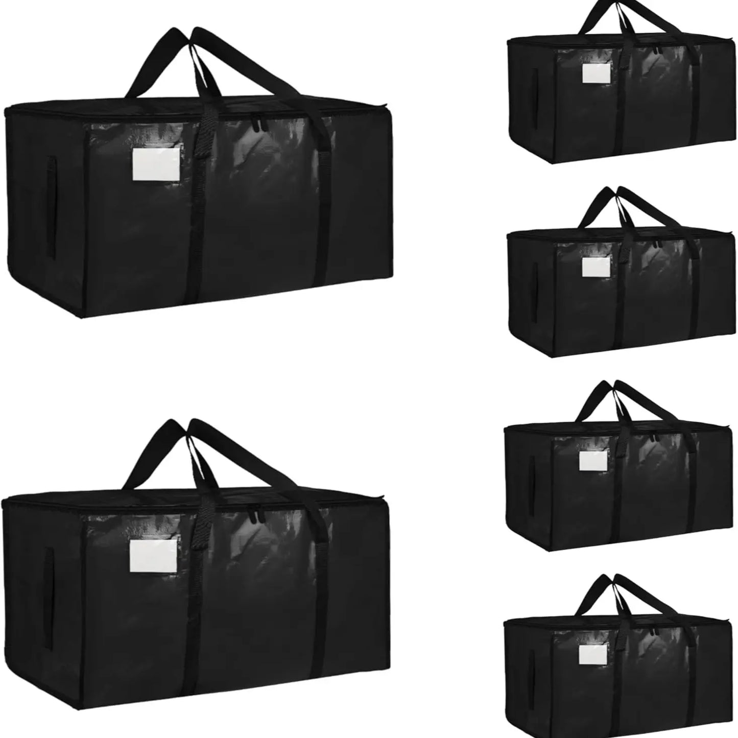 8 Pack Extra Large Heavy-Duty Moving & Storage Bags, Clear Plastic Waterproof Totes with Lids, Reinforced Handles & Heavy-Duty Zippers for Clothes Packing, Dorms, Home Organization