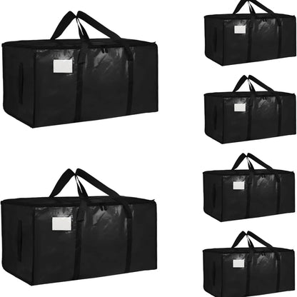 8 Pack Extra Large Heavy-Duty Moving & Storage Bags, Clear Plastic Waterproof Totes with Lids, Reinforced Handles & Heavy-Duty Zippers for Clothes Packing, Dorms, Home Organization